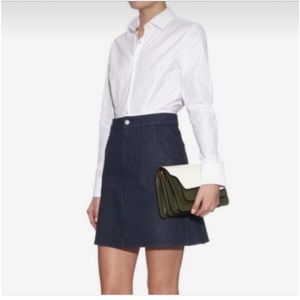 SEE BY CHLOE denim mini skirt with embroidery